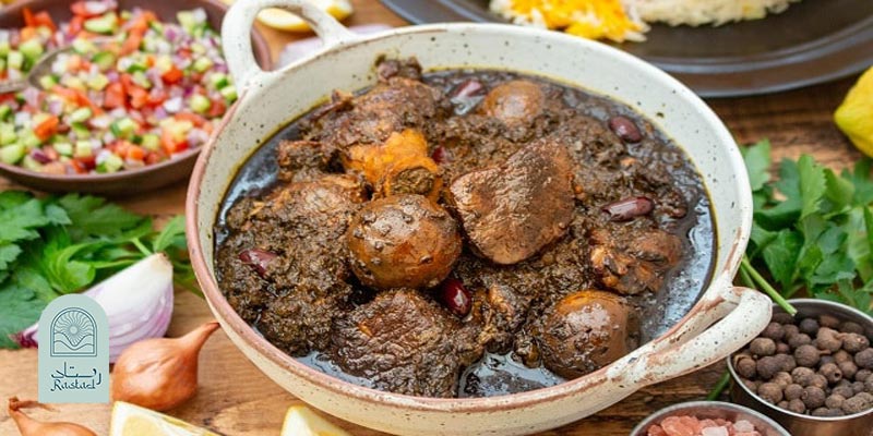 خورش قورمه سبزی با سبزی خشک